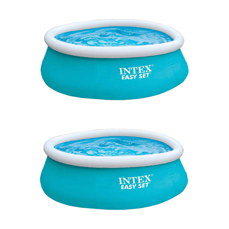 Intex 6ft x 20in Easy Set Inflatable Above Ground Swimming Pool, Blue (2 Pack)