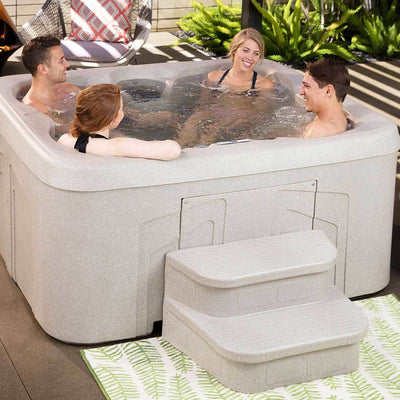 LifeSmart 2 Step Non Slip Rectangle Square Spa Hot Tub Straight Steps (6 Pack)