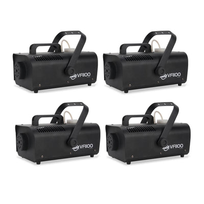 American DJ  1 Liter Medium Size Mobile Smoke Fog Machine w/ Remotes (4 Pack)