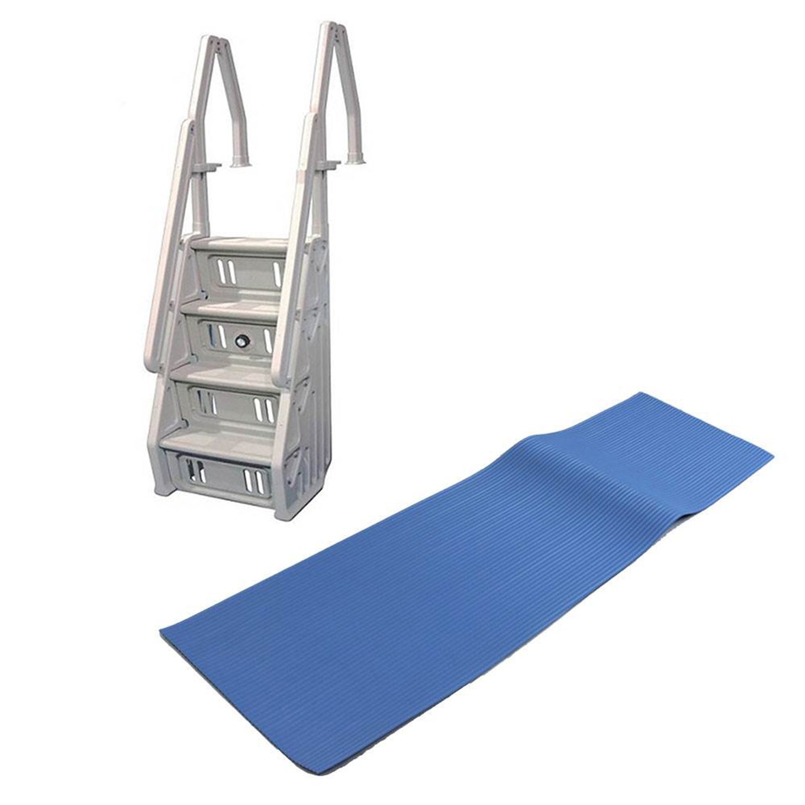 Vinyl Works In Step Above Ground Swimming Pool Ladder & Protective Ladder Mat - VMInnovations