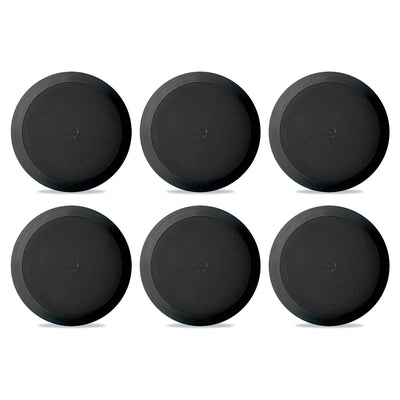 Pyle PDIC51RDBK 5.25 Inch 150 Watt Black In-Ceiling Flush Speakers (6 Pack)