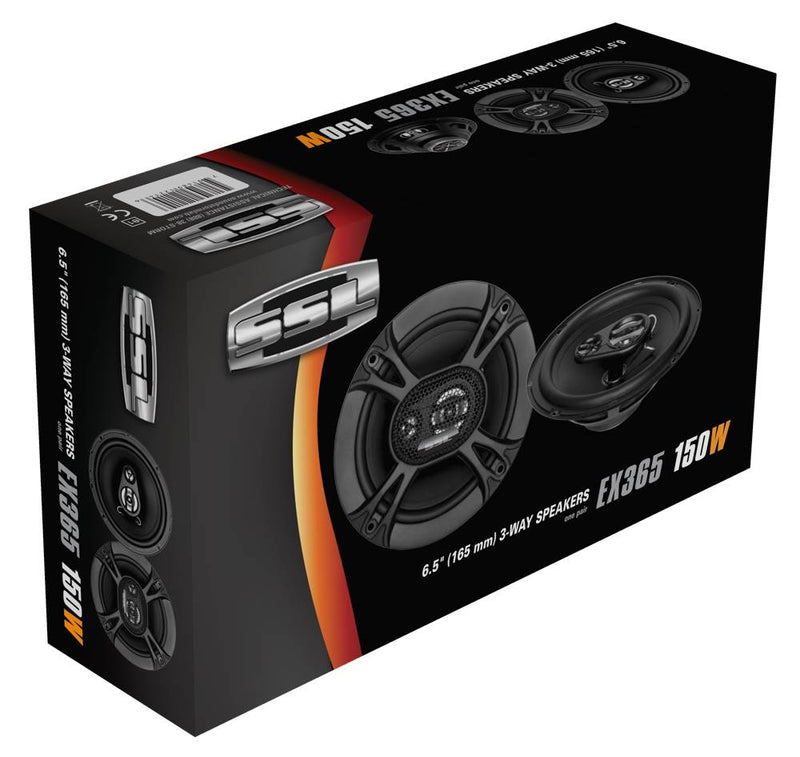 Soundstorm SSL EX365 6.5 Inch 150W 3-Way Car Coaxial Audio Speakers (6 Pack)