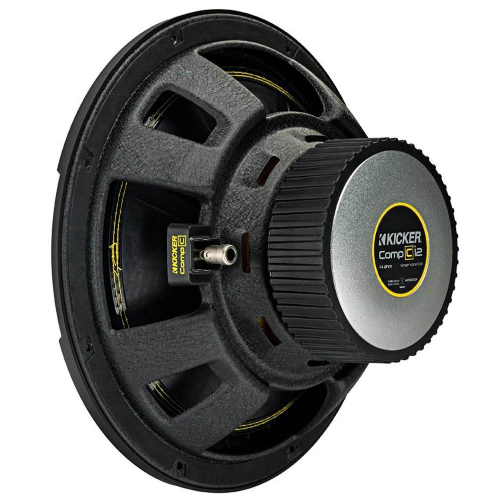 Kicker 12 Inch CompC 1200 Watt 4 Ohm Single Voice Coil SVC Subwoofer (4 Pack)