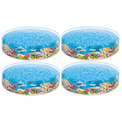 Intex 8ft x 8ft x 18in Deep Sea Blue Snapset Kids Instant Swimming Pool (4 Pack)