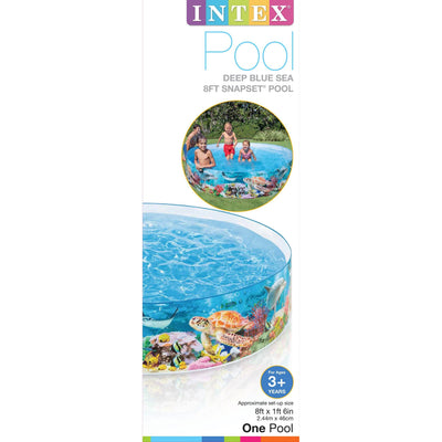 Intex 8ft x 8ft x 18in Deep Sea Blue Snapset Kids Instant Swimming Pool (4 Pack)
