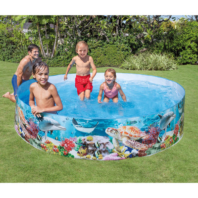 Intex 8ft x 8ft x 18in Deep Sea Blue Snapset Kids Instant Swimming Pool (4 Pack)