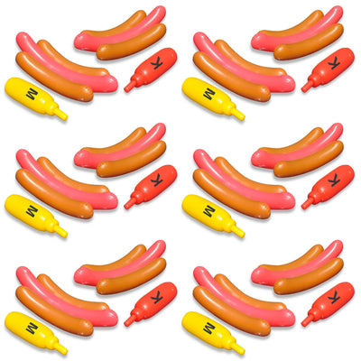 Swimline Swimming Pool Hot Dog Battle Inflatable Float Fun Kids Toys (6 Pack)