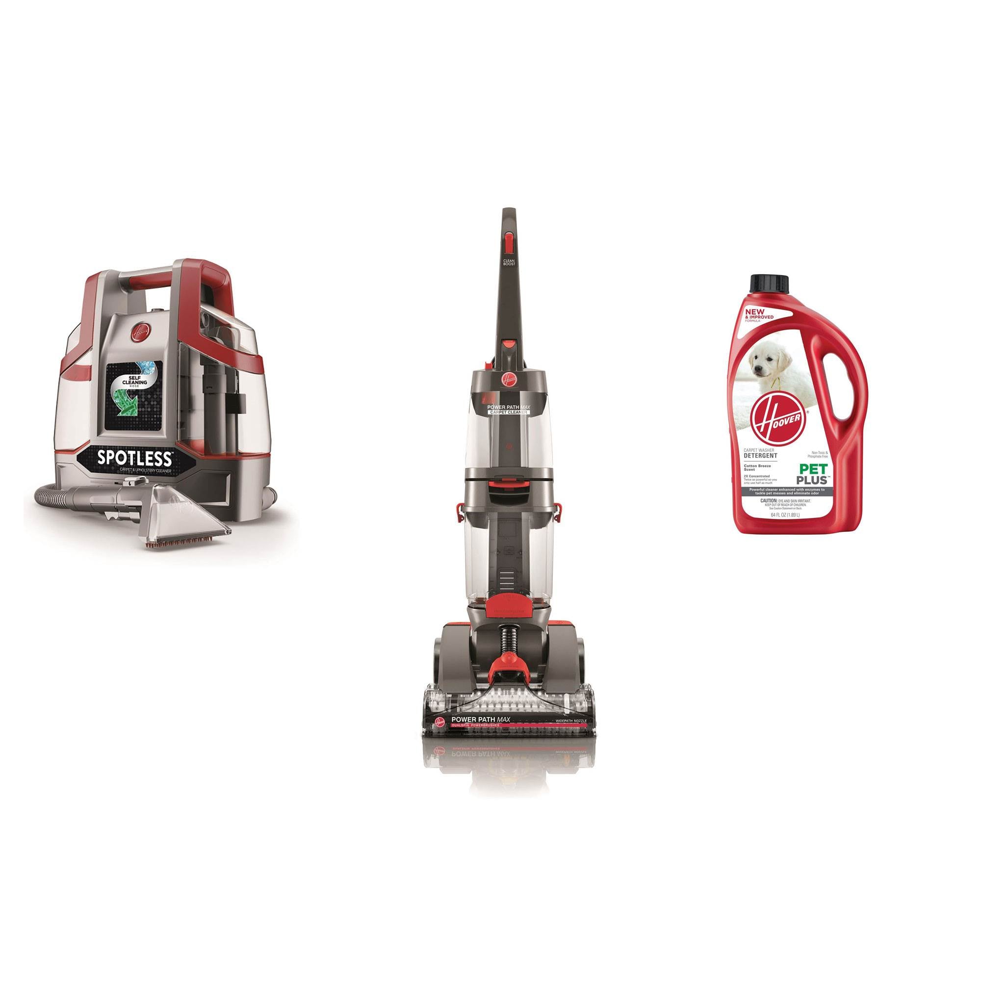 Hoover Dual Power Upright Vac & Carpet Spot and Stain Cleaner & PetPlus 64 Oz - VMInnovations