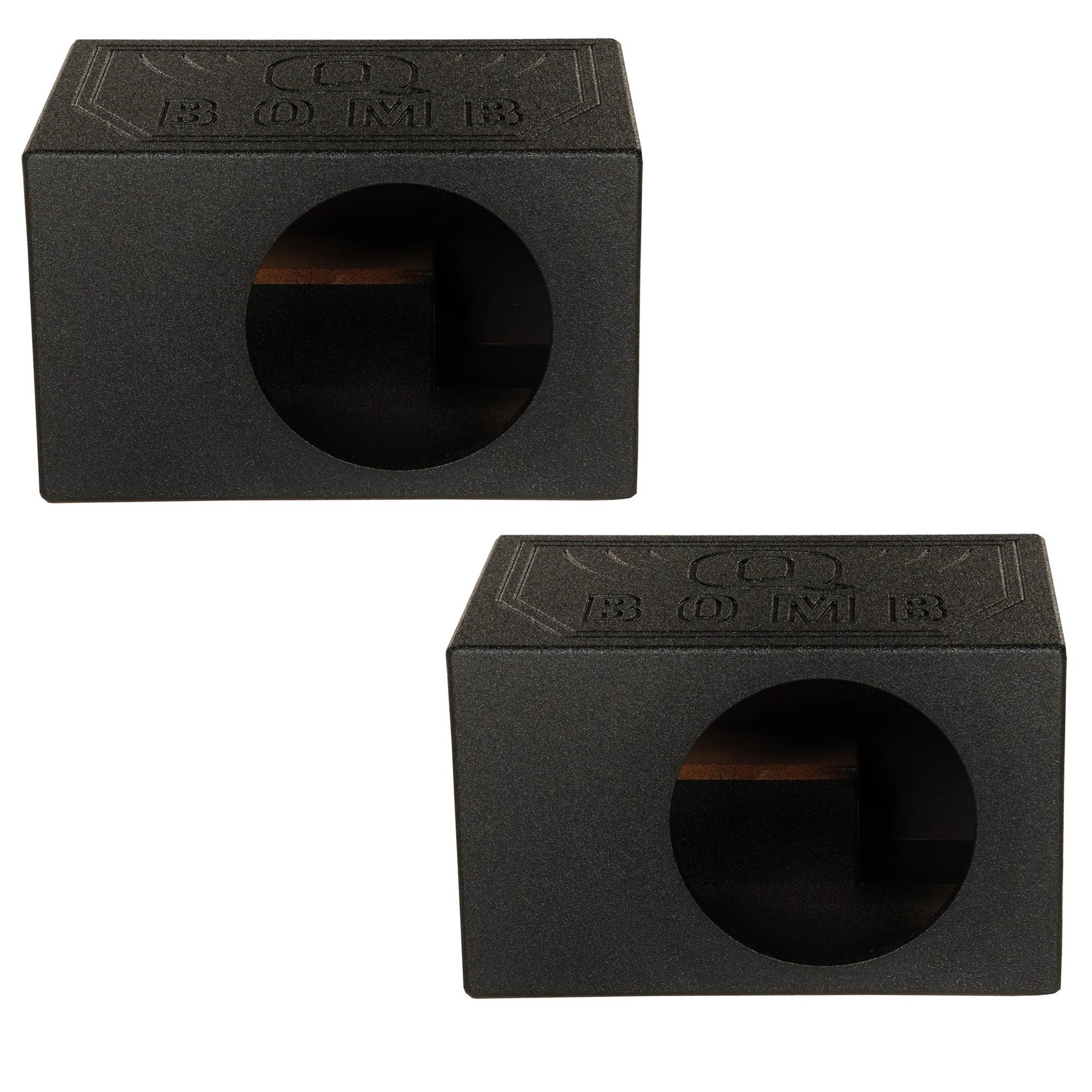 Q-Power Single 8 Inch Vented Ported Car Subwoofer Sub Box Enclosure (2 Pack)