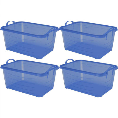 Life Story Blue Closet Organization & Storage Box Container, 55 Quart (4 Pack)
