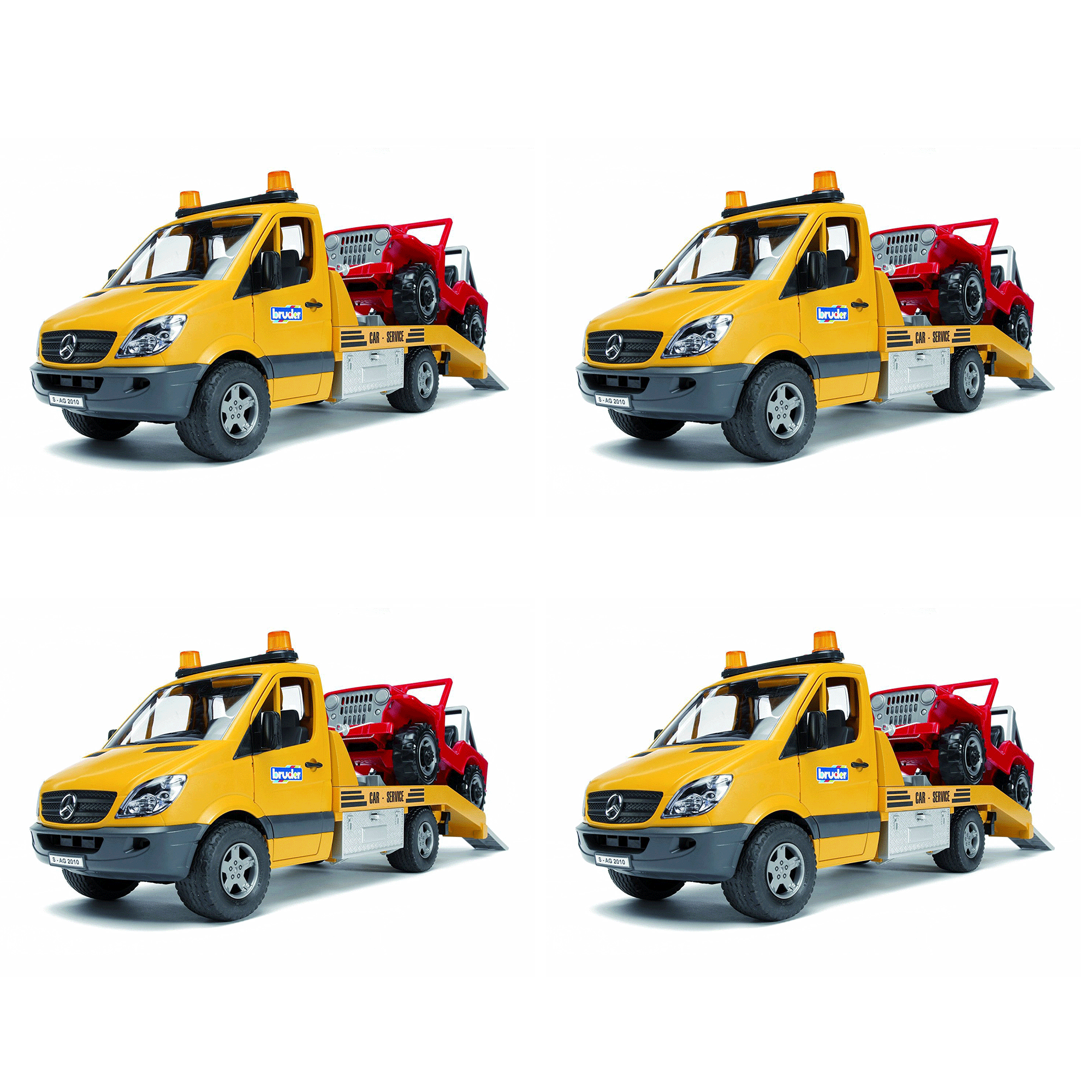 Bruder Toys Mercedes Benz Sprinter Truck with Cross Country Vehicle (4 Pack)