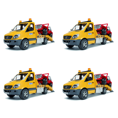 Bruder Toys Mercedes Benz Sprinter Truck with Cross Country Vehicle (4 Pack)