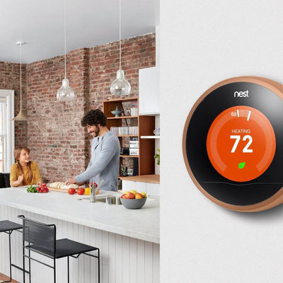 Nest Learning Smart Thermostat 3rd Generation Home/Office Wifi, Copper (2 Pack)