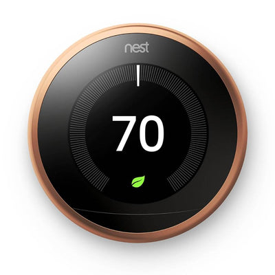 Nest Learning Smart Thermostat 3rd Generation Home/Office Wifi, Copper (2 Pack)