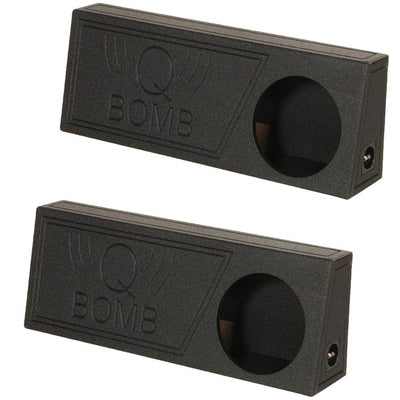 QPower QBomb Single 12" Vented Subwoofer Box with Black Bedliner Spray (2 Pack)