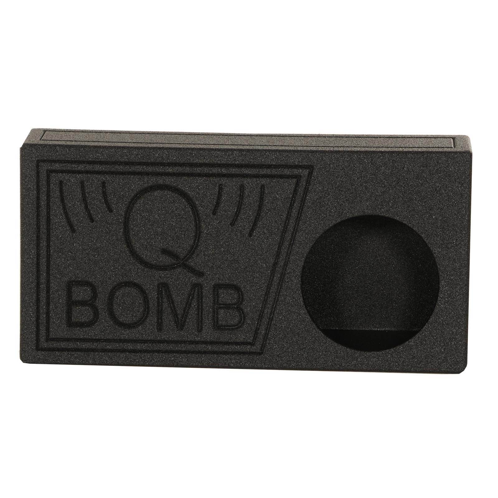 QPower QBomb 10" Single Vented Subwoofer Box with Black Bedliner Spray (2 Pack) - VMInnovations