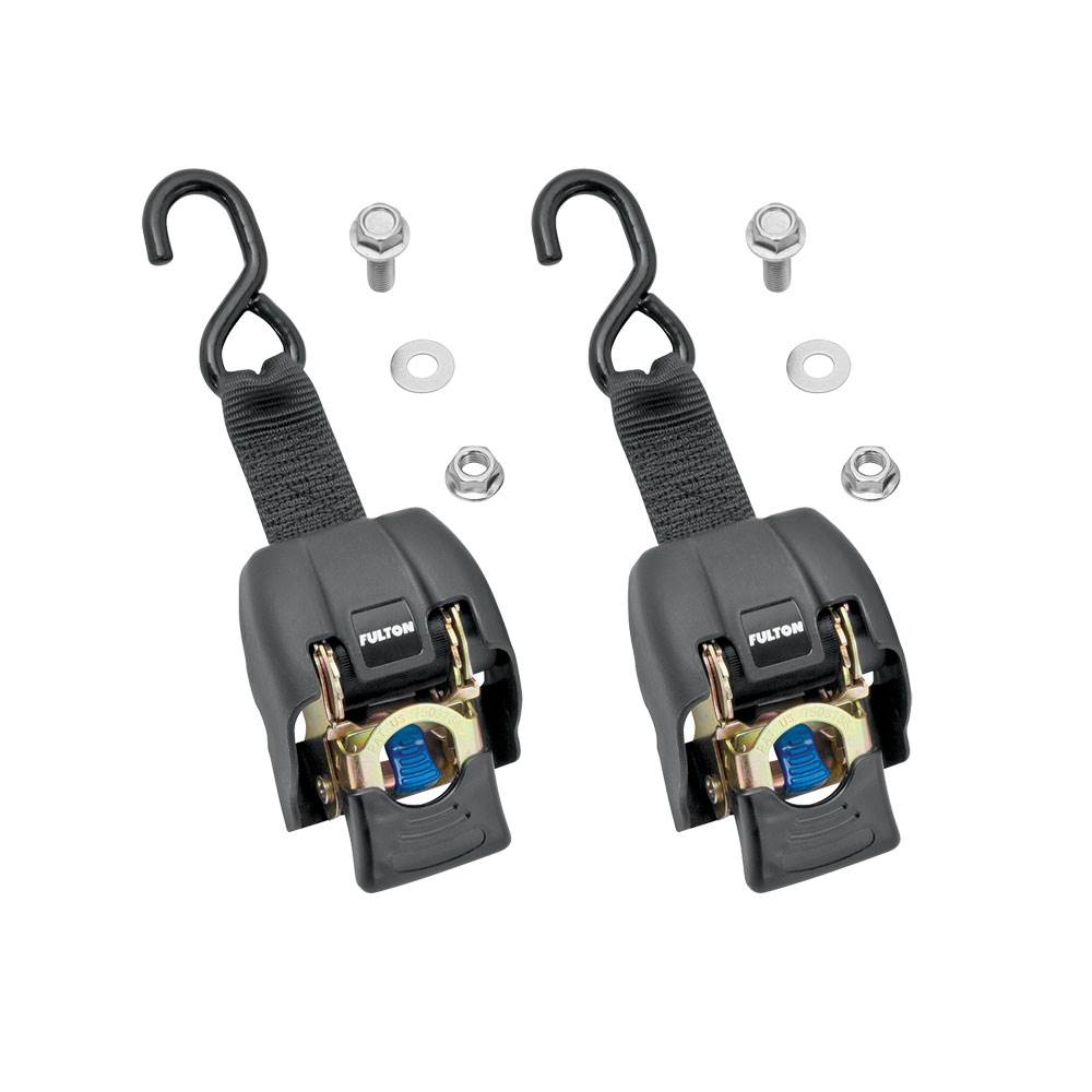 Fulton 2 x 43" Zinc Transom Retractable Ratchet Boat Tie Down Straps (4 Straps)