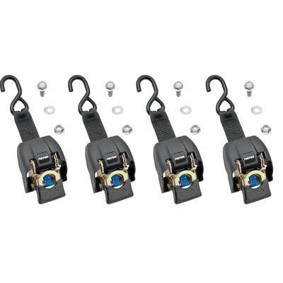 Fulton 2 x 43" Zinc Transom Retractable Ratchet Boat Tie Down Straps (4 Straps)