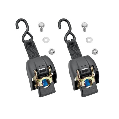 Fulton 2 x 43" Zinc Transom Retractable Ratchet Boat Tie Down Straps (6 Straps)