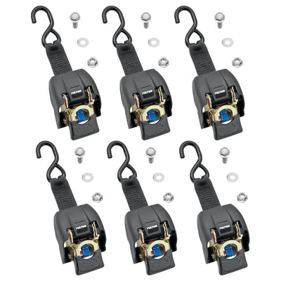 Fulton 2 x 43" Zinc Transom Retractable Ratchet Boat Tie Down Straps (6 Straps)