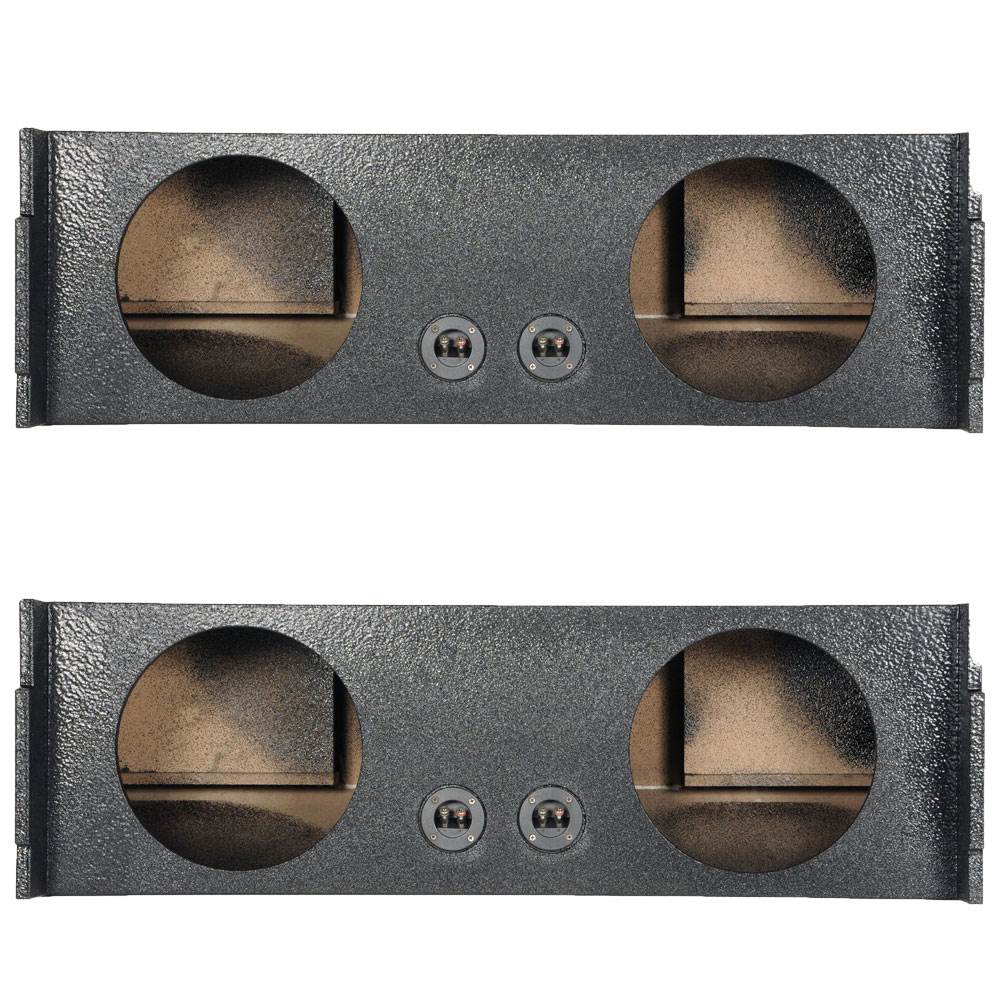 Q Power 2 Hole 12 Inch Car Audio Vented Subwoofer Enclosure for SUV (2 Pack)