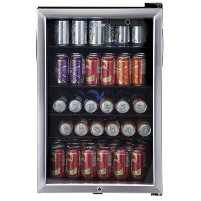 Haier Large Capacity 150 Can Stainless Steel Compact Beverage Center (2 Pack)
