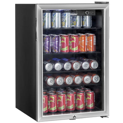 Haier Large Capacity 150 Can Stainless Steel Compact Beverage Center (2 Pack)