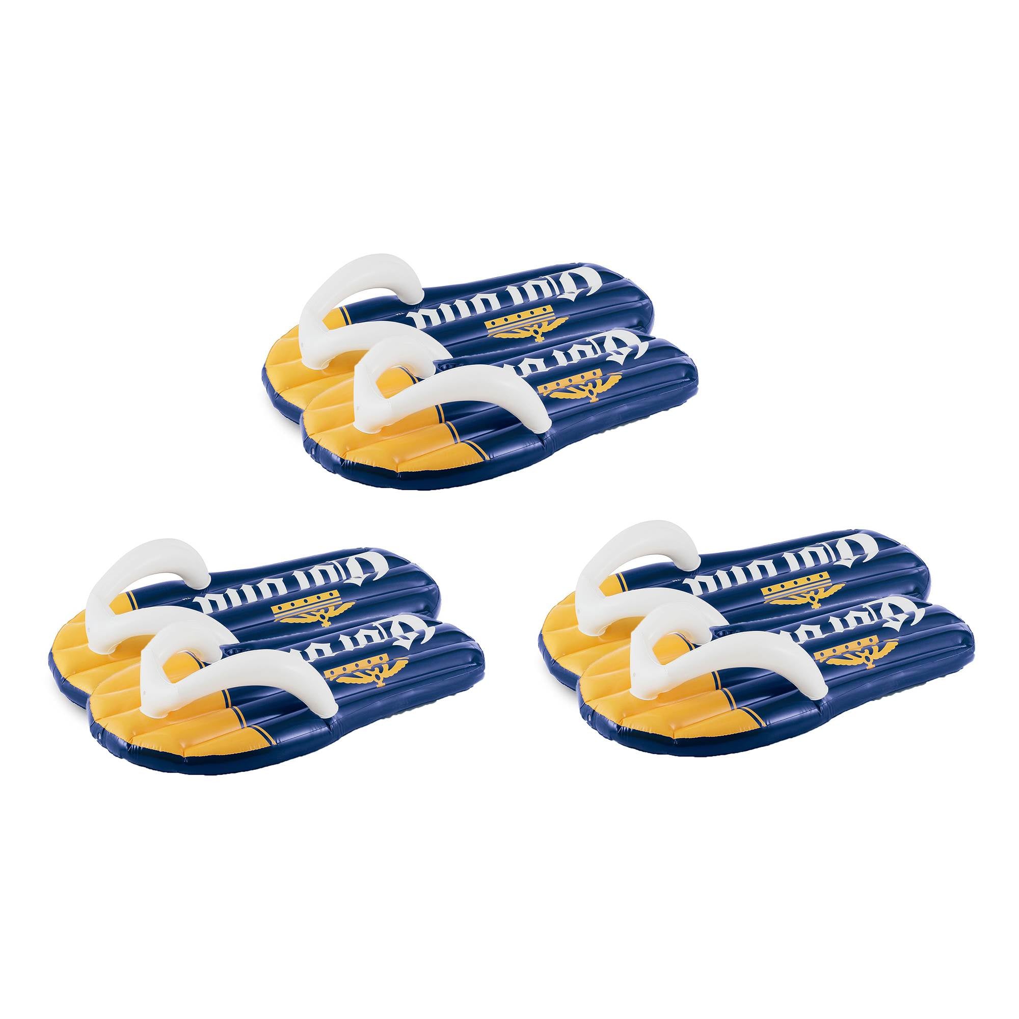 Summer Waves Corona Beer Inflatable Flip Flop Pool Floats w/Cupholders (3 Pack)