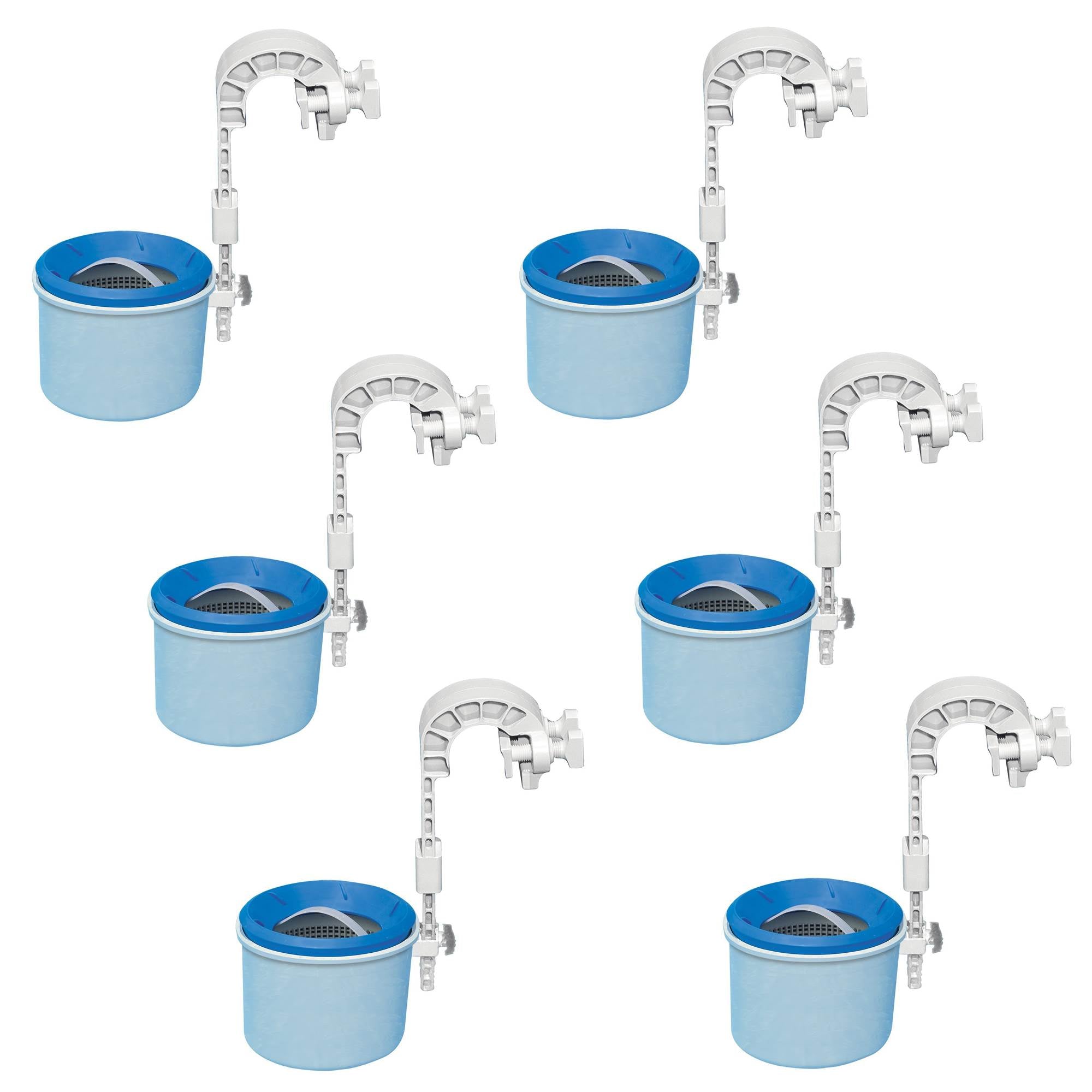 Intex Deluxe Wall Mounted Swimming Pool Surface Automatic Skimmers (6 Pack)