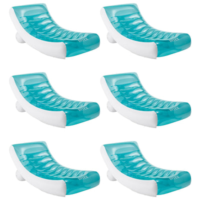 Intex Inflatable Rockin Lounge Pool Floating Raft Chair with Cupholder (6 Pack)