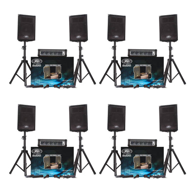 Peavey Pack PA System with 2 Speakers, Mixer, 2 Stands, & 2 Mics (4 Pack)