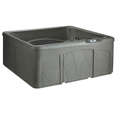 Life Smart 5 Person Outdoor Patio Hot Tub Spa w/ 28 Jets & Cover, Taupe (2 Pack)