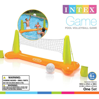 Intex Inflatable Floating Swimming Pool Toy Volleyball Game, Multicolor (6 Pack)