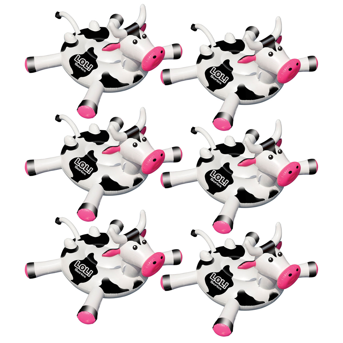 Swimline LOL Swimming Pool Giant Rideable On Cow Inflatable Float (6 Pack)