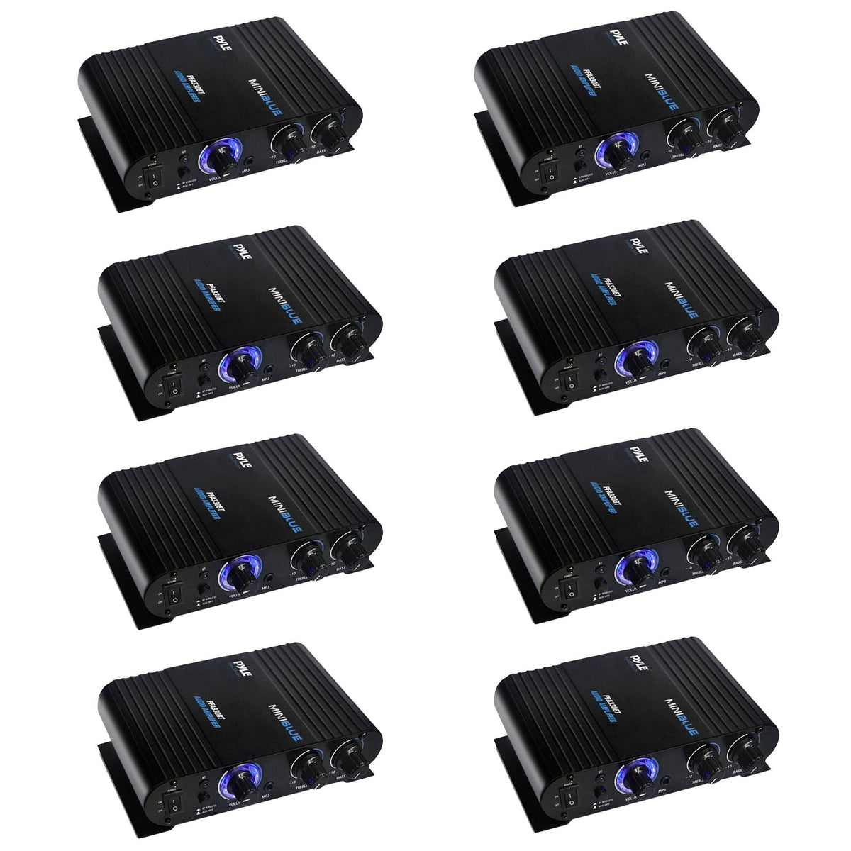 Pyle 90 Watt 8 Ohm Bluetooth Compact Home Studio Class T Amplifier (8 Pack)
