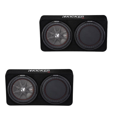Kicker Dual 12" Shallow Sub Sealed Enclosure (Certified Refurbished) (2 Pack)