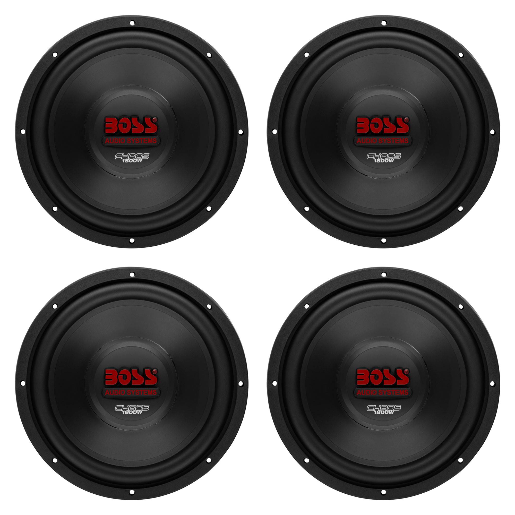 Boss 12" 1800W Car Subwoofer Audio DVC Power Sub Woofer 4 Ohm Stereo (4 Pack) - VMInnovations