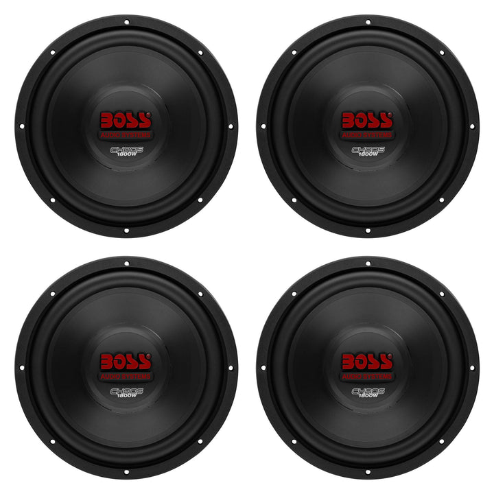 Boss 12" 1800W Car Subwoofer Audio DVC Power Sub Woofer 4 Ohm Stereo (4 Pack)