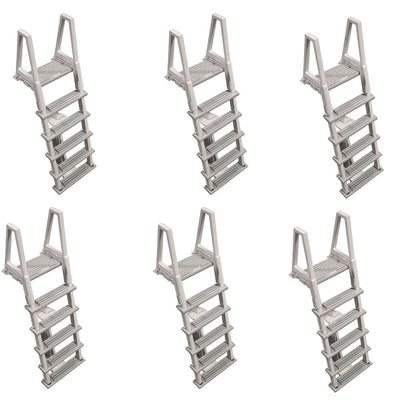 Confer Heavy-Duty Above-Ground Swimming Pool Ladder 46-56 Inches, Gray (6 Pack) - VMInnovations