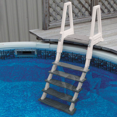 Confer Heavy-Duty Above-Ground Swimming Pool Ladder 46-56 Inches, Gray (6 Pack) - VMInnovations
