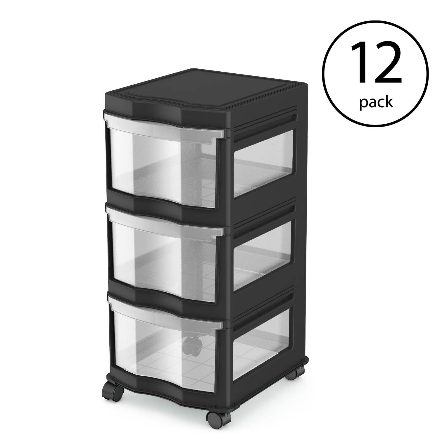Life Story Classic 3 Shelf Storage Container Organizer Plastic Drawers (12 Pack) - VMInnovations