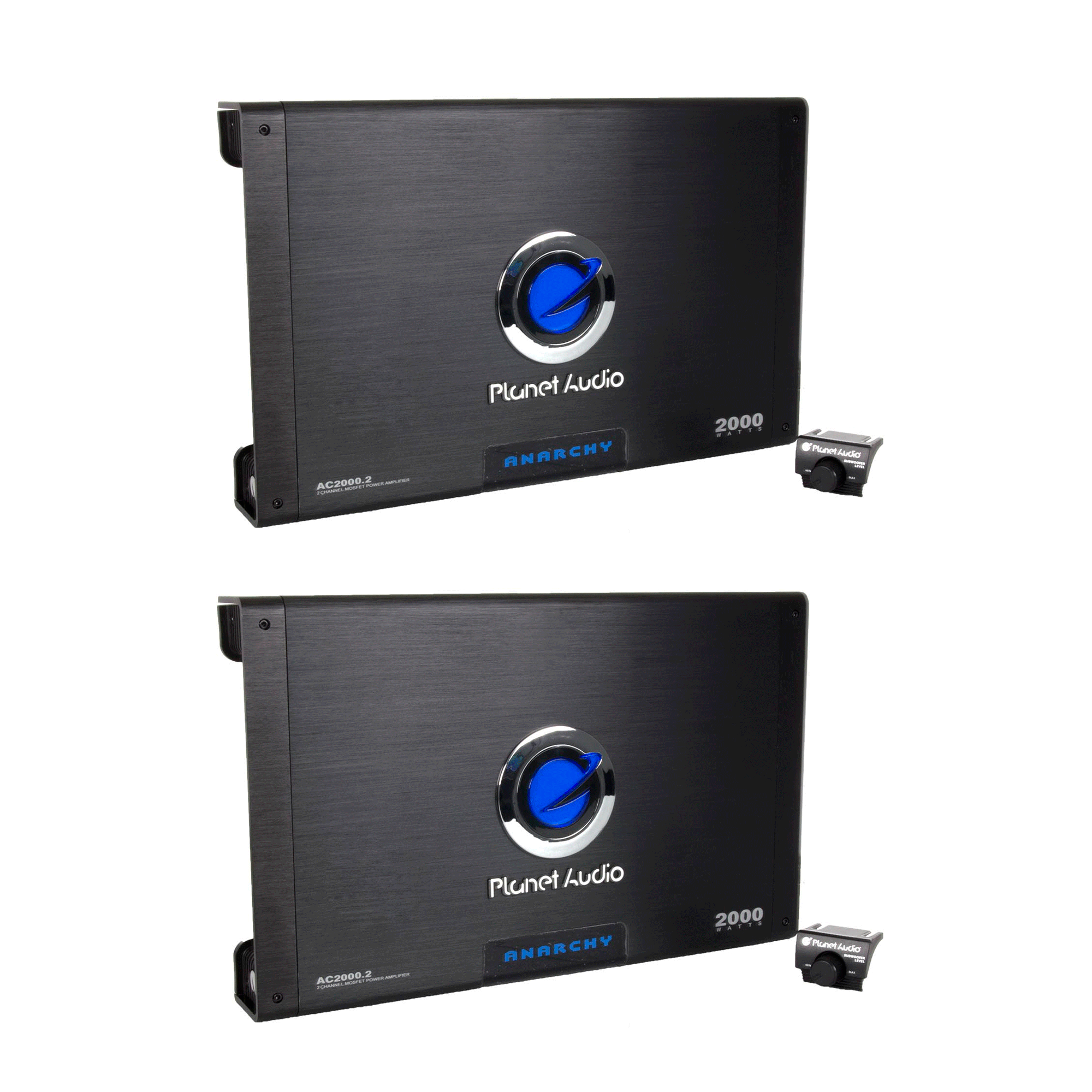 PLANET AUDIO AC2000.2 2000W 2-Ch Amplifier Power Amp AC20002 + Remote (2 Pack)