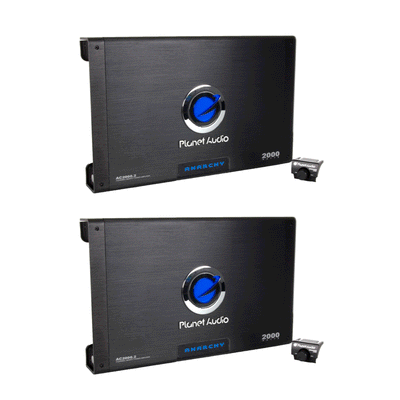 PLANET AUDIO AC2000.2 2000W 2-Ch Amplifier Power Amp AC20002 + Remote (2 Pack)