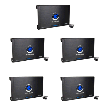 PLANET AUDIO AC2000.2 2000W 2-Ch Amplifier Power Amp AC20002 + Remote (5 Pack)