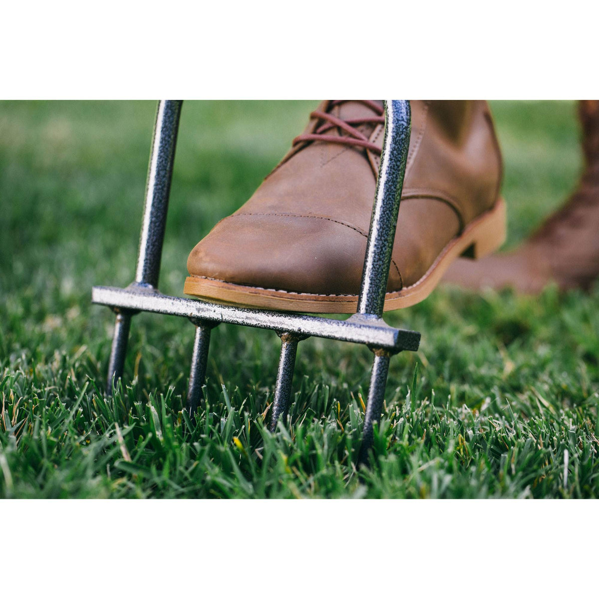Yard Butler Inch Steel Manual Grass Sod Lawn Care Spike Aerator Tool (Open Box)