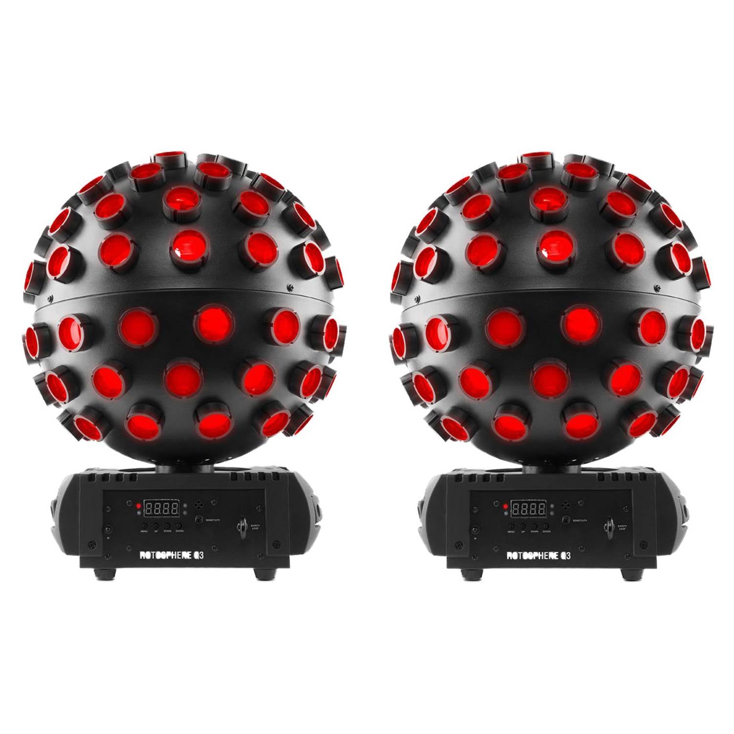 Chauvet DJ Rotosphere Q3 Rotating Mirror Ball LED Light Simulator (2 Pack)