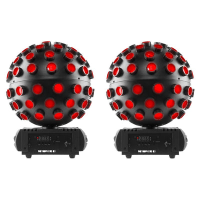 Chauvet DJ Rotosphere Q3 Rotating Mirror Ball LED Light Simulator (2 Pack)