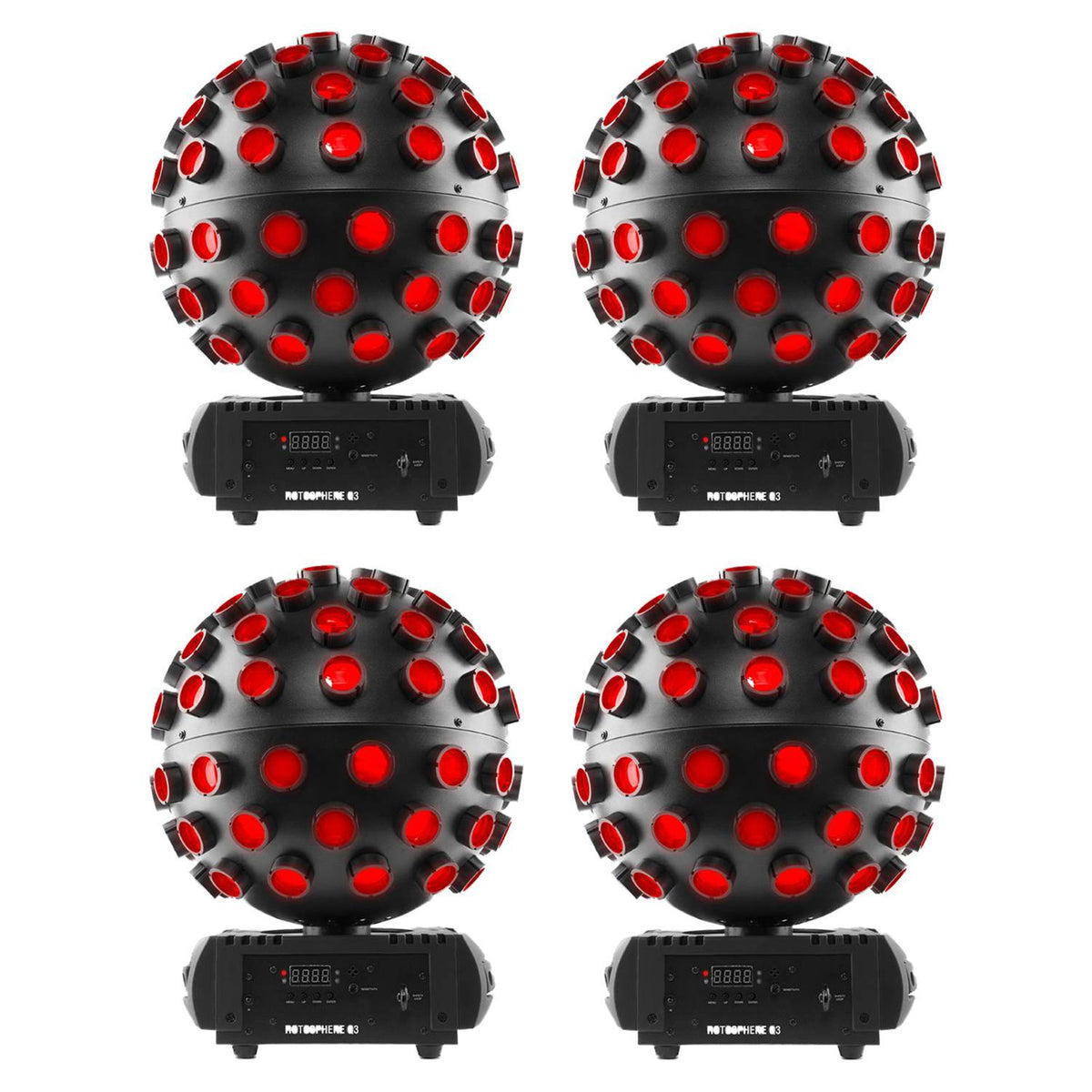 Chauvet DJ Rotosphere Q3 Rotating Mirror Ball LED Light Simulator (4 Pack) - VMInnovations