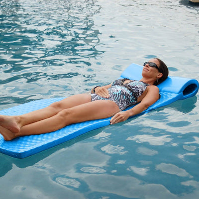 Texas Recreation Super Soft 70" Foam Mat Raft Lounger Pool Float, Blue (6 Pack)