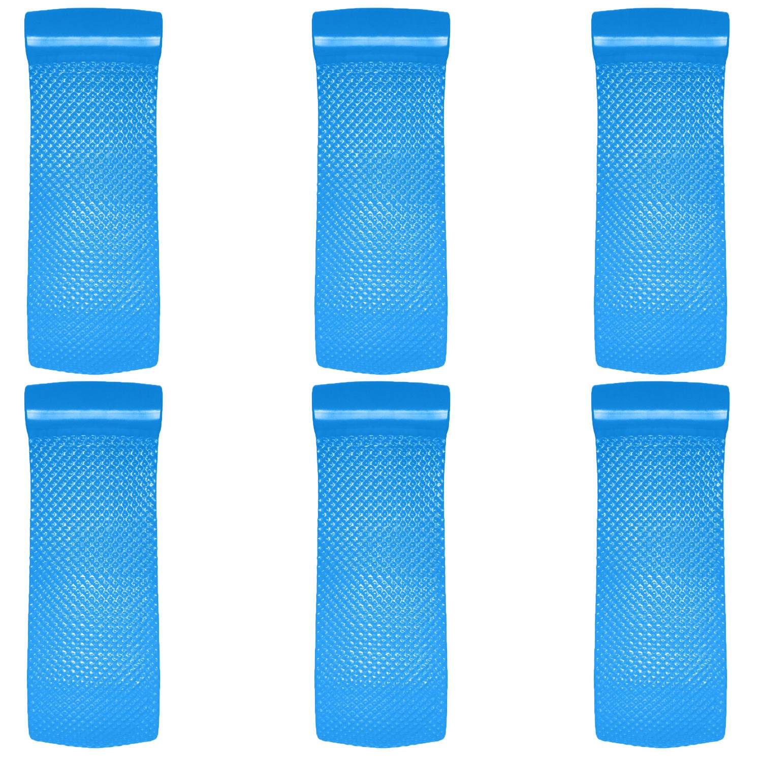 Texas Recreation Super Soft 70" Foam Mat Raft Lounger Pool Float, Blue (6 Pack)